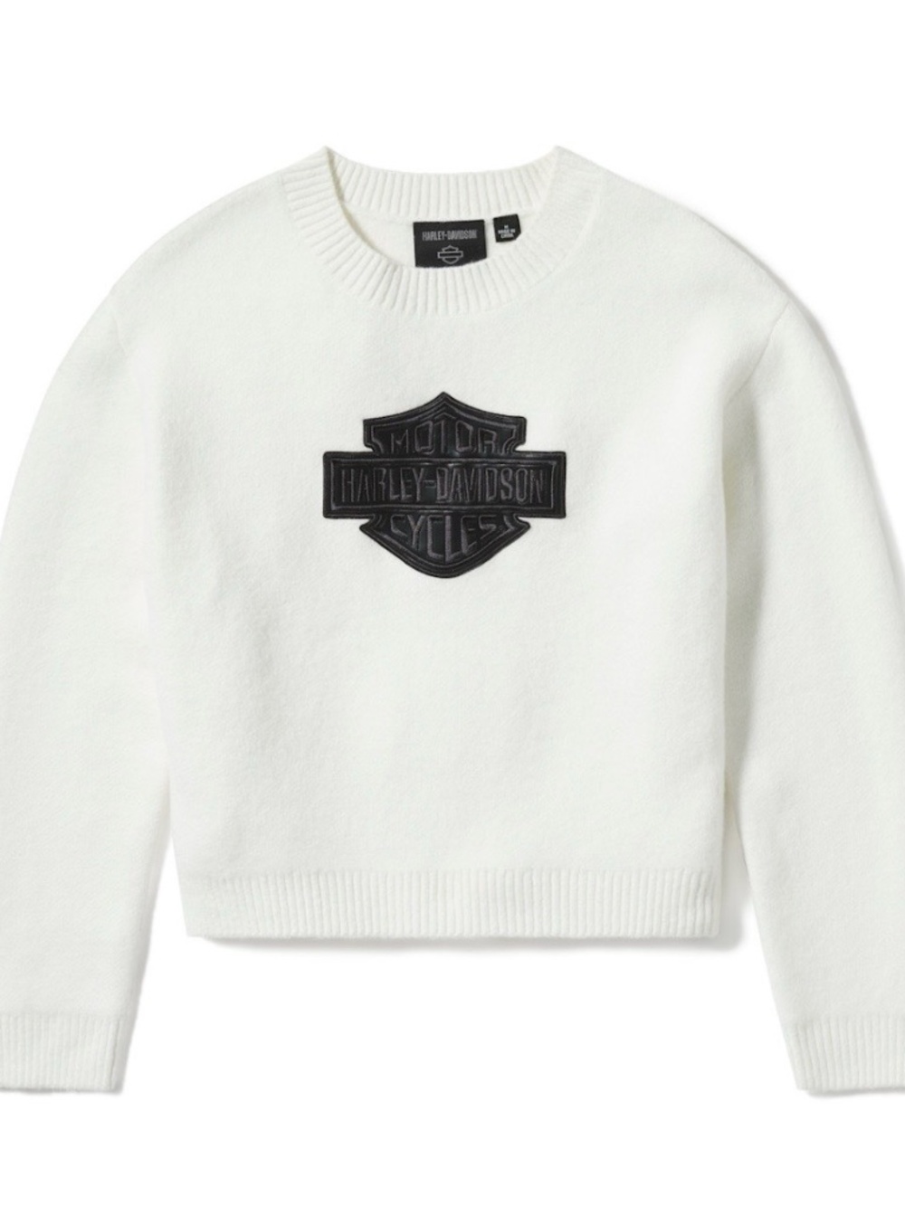 Harley-Davidson Women Size M Bar & Shield Sweater Off White 96832-25VW Logo NWT